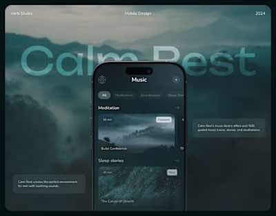 Calm&Rest: UI/UX Design. Mobile Design.