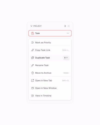 Task priority UI component