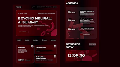 AI Webinar Event Landing Page Concept