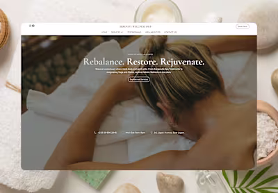 Spa and wellness website designed and built by me on Figma a...