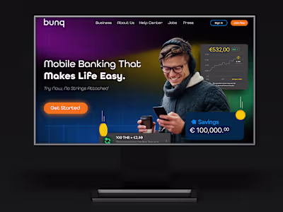 Bunq Website Redesign Concept | Fintech UI Design