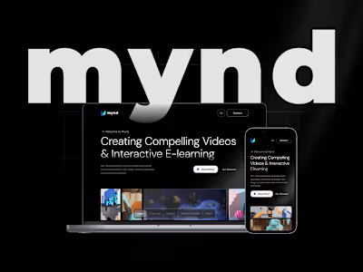 Rebrand concept of Mynd Landing page