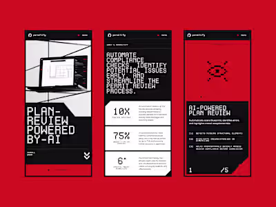 AI interface mobile design screens ✦ Permitify