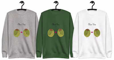 Valentine Sweatshirts (Olive You) on Behance