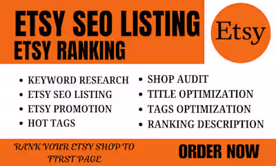 I will esty product listing etsy SEO to rank listings on first …
