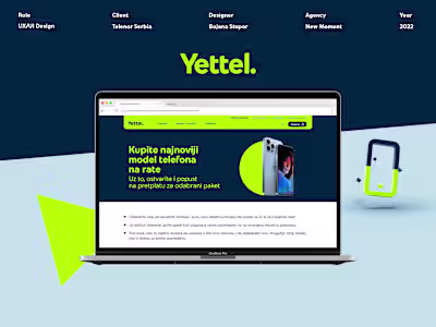 Yettel website UX/UI Design