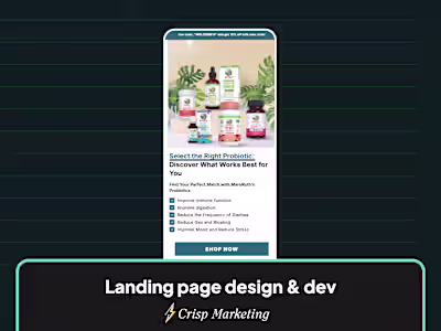 Landing page design & development for 8 figure brand