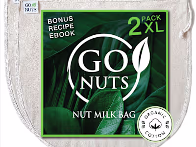 Nut Milk Bag by Go Nuts – 2 Pack | 100% Organic Cotton Cheesecl…