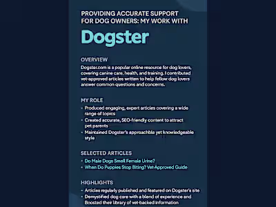 My Work with Dogster