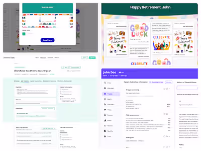 Selected UX/UI work for Telescope Ltd