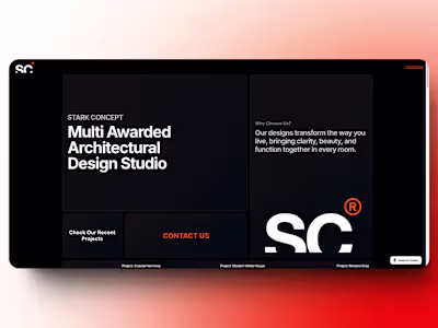 Framer template: Stark Concept Architectural Design Studio