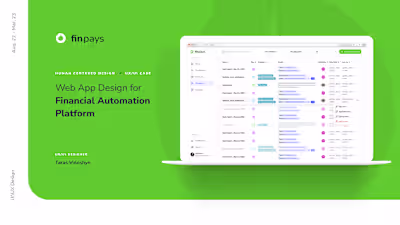 Saas web app design for financial automation platform