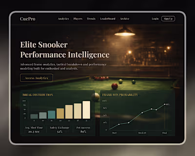UI design for a snooker