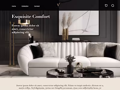 eCommerce Luxury Sofa Web Design on Framer