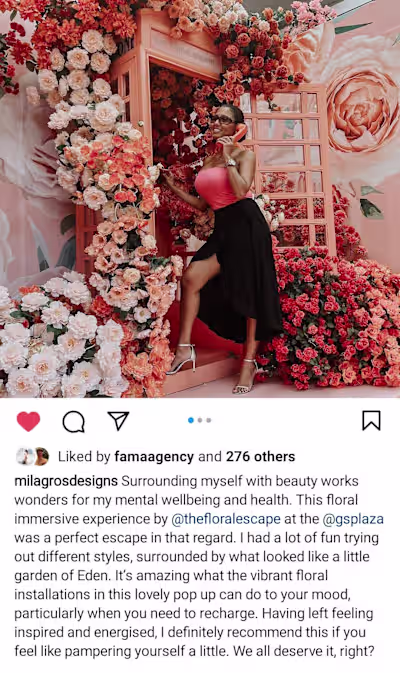Milagros designs Instagram posts