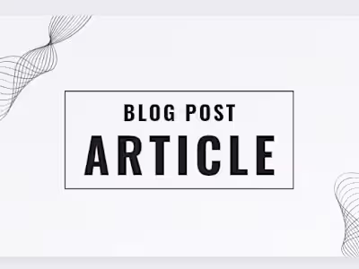 Blog Post Article 