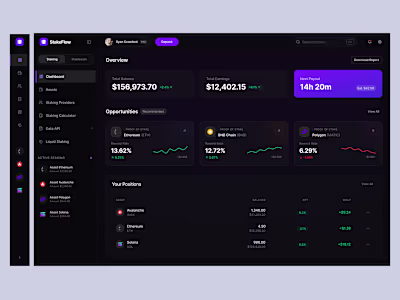 StakeFlow - Modern Crypto Staking Dashboard
