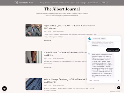 Building Albert Tailor-Made, my own live business, to valida...