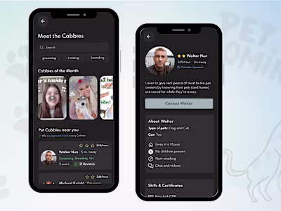 Designing Trust in Pet Care for PetCabbie