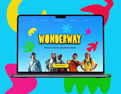 WonderWave Travel Landing Page Design