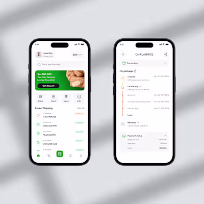 Parcel Delivery App – Mobile UI Design