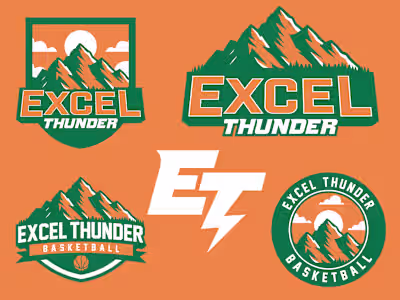Excel Thunder Basketball Logo