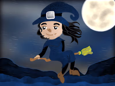 Midnight Magic: The Whimsical Witch’s Flight