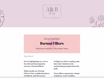 Alli B + Co. Email Campaign
