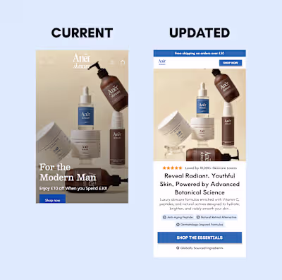 Before and After Hero section