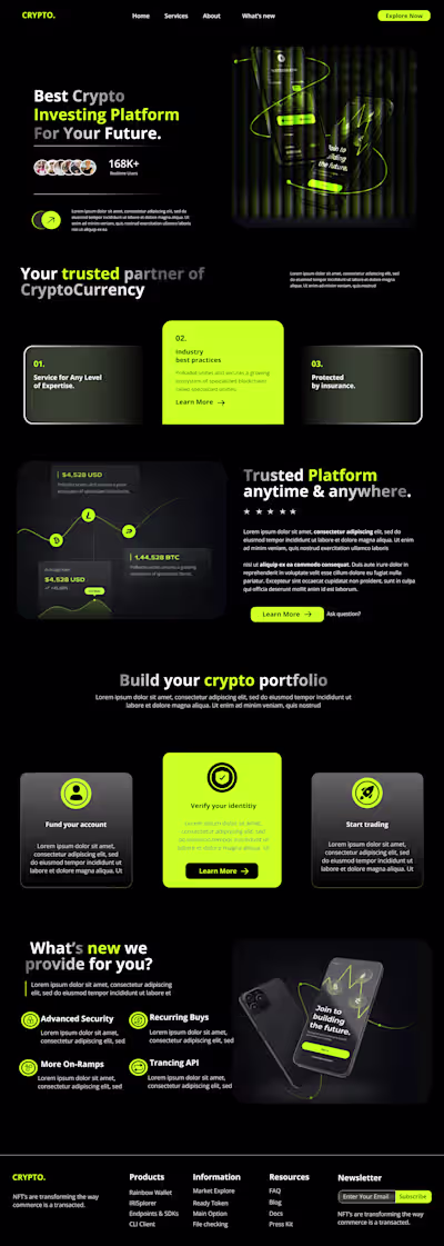 Website UI Build for Crypto