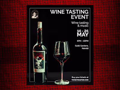 I designed this wine tasting poster to feel elegant and invi...