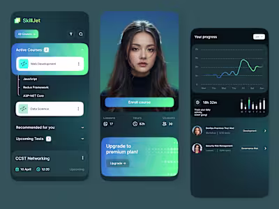 Here is my SkillJet – Modern E-Learning App Dashboard UI Red...