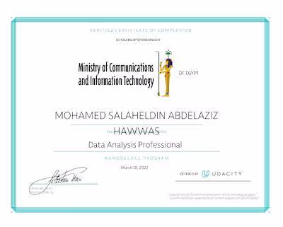 Certified Data Analyst