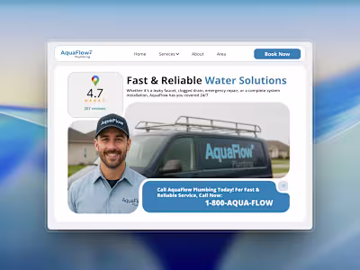 Plumber website made in Framer