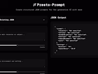 https://prestoprompt.rhizo-solutions.com/ Gen AI Web Design ...