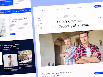 Avant, Modern Finance Website Design (UI/UX)
