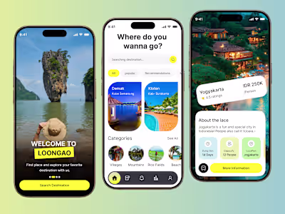 Travel Mobile App UI Exploration