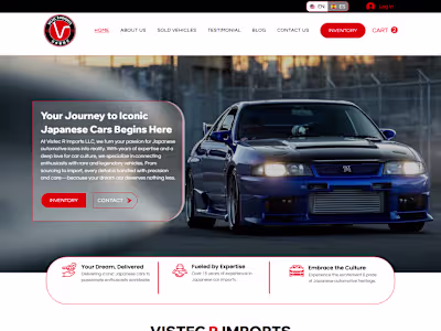 Wix Website Design with Advanced CMS for Vistec R Imports