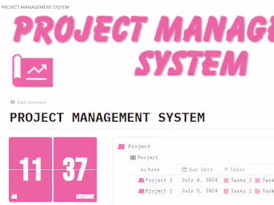 NOTION PROJECT MANAGEMENT SYSTEM
