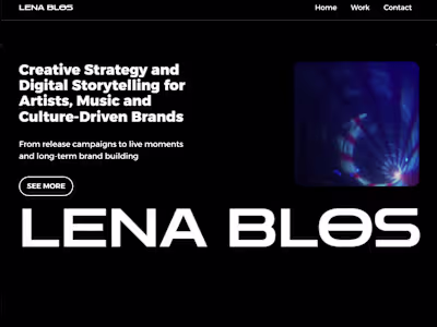 Lena Blos: Webflow Site with Animations