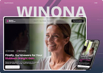 Landing Page for Menopausal Weight Loss Solution