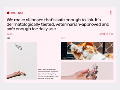 Sha-qee | Pet Skincare Website | Framer