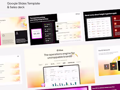 Google Slides template and Sales deck design for Hive