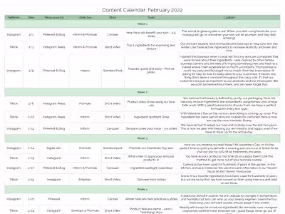 Content Calendar