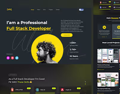 Web Developer Personal Portfolio Website UI UX
