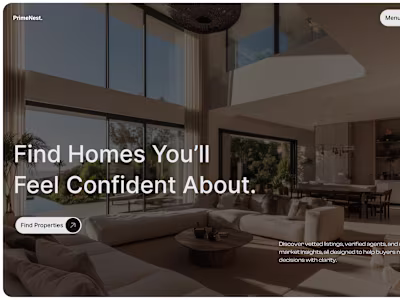 PrimeNest Real Estate Landing Site Development
