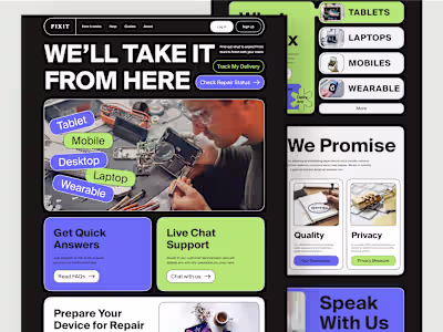 Device Repair Web Design