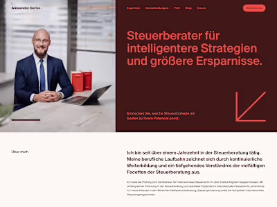 Landing Page for Tax Advisor