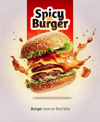 Spicy Burger Poster Design