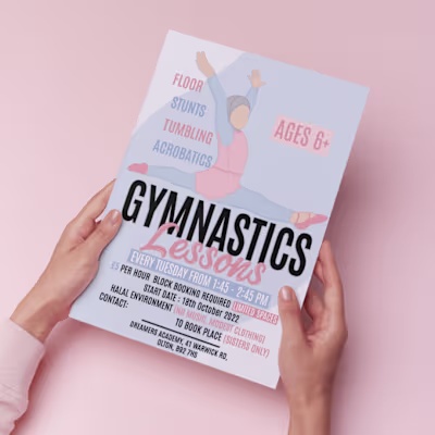 Poster design for Gymnastics lessons courses. | Behance